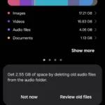 Dung lượng thùng rác trên điện thoại Samsung