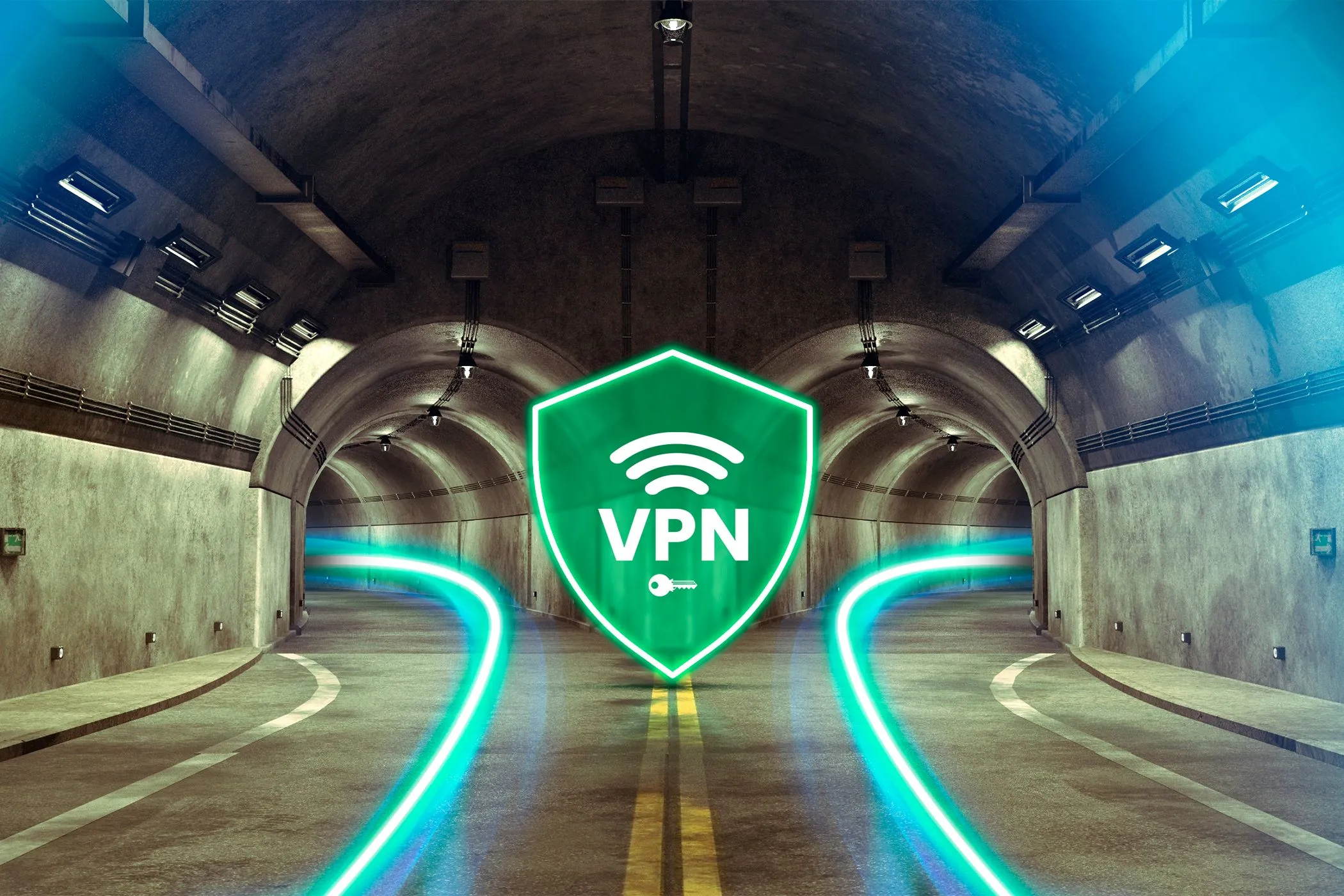 Đường hầm mạng tượng trưng cho kết nối VPN an toàn