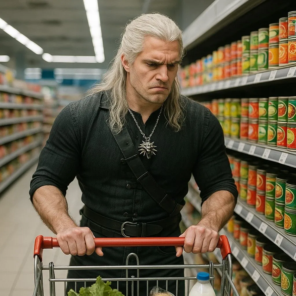 Geralt cau có đi siêu thị hiện đại, tái hiện chân thực đến ngỡ ngàng