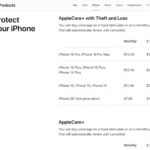 Giá gói bảo hiểm AppleCare+ cho các mẫu iPhone khác nhau