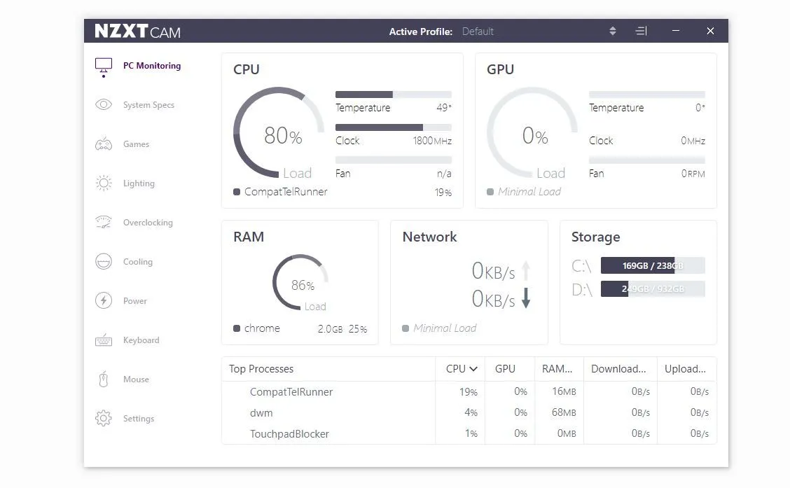 Giám sát nhiệt độ CPU và GPU bằng phần mềm NZXT CAM trên Windows 10