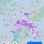 Giao diện bản đồ của ứng dụng Zillow hiển thị các căn hộ cho thuê và giá cả tại từng khu vực, giúp người dùng dễ dàng định vị.