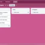 Giao diện bảng Kanban đang được tạo trên ứng dụng Trello, minh họa khả năng tùy chỉnh và tổ chức dự án công việc.