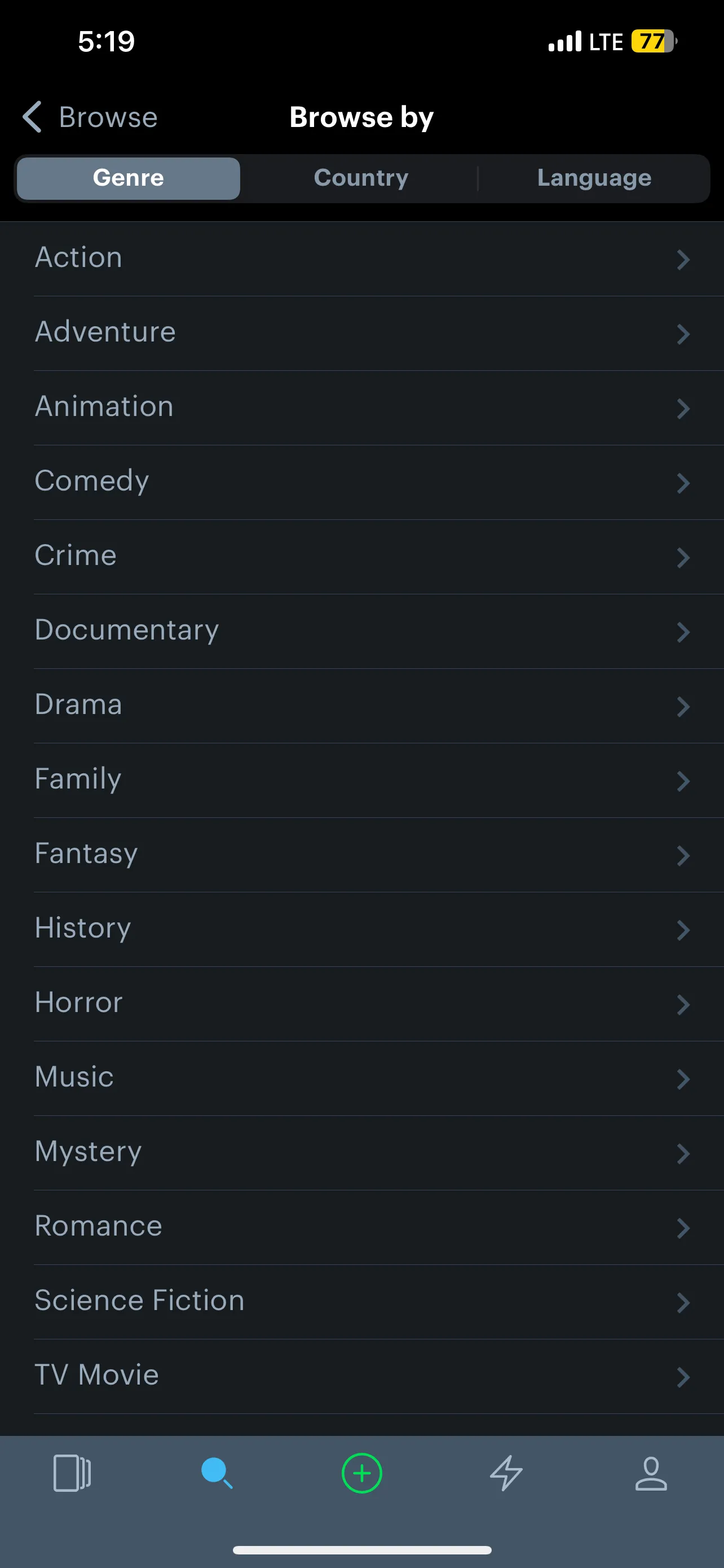 Giao diện bộ lọc thể loại của Letterboxd, giúp người dùng tùy chỉnh tìm kiếm phim theo sở thích cụ thể.