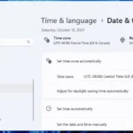Giao diện cài đặt Ngày & Giờ trong ứng dụng Settings của Windows 11