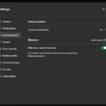Giao diện cài đặt Personalization trong ChatGPT với tùy chọn "Reference saved memories" được bật, minh họa vị trí để người dùng vô hiệu hóa hoàn toàn tính năng ghi nhớ của AI.