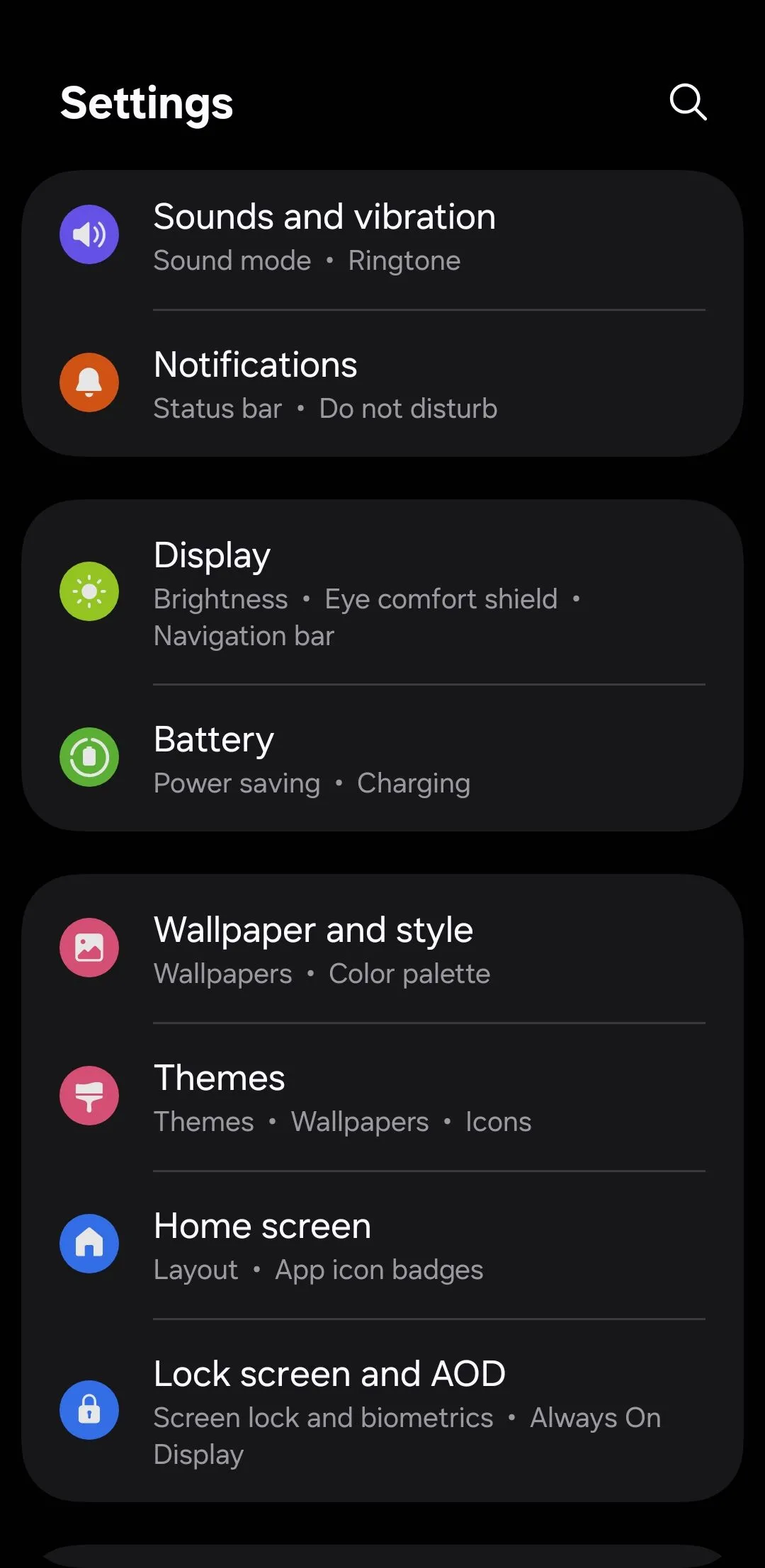 Giao diện cài đặt pin trên One UI 7 của điện thoại Samsung Galaxy
