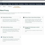 Giao diện cài đặt quyền riêng tư của Alexa trên website Amazon.com