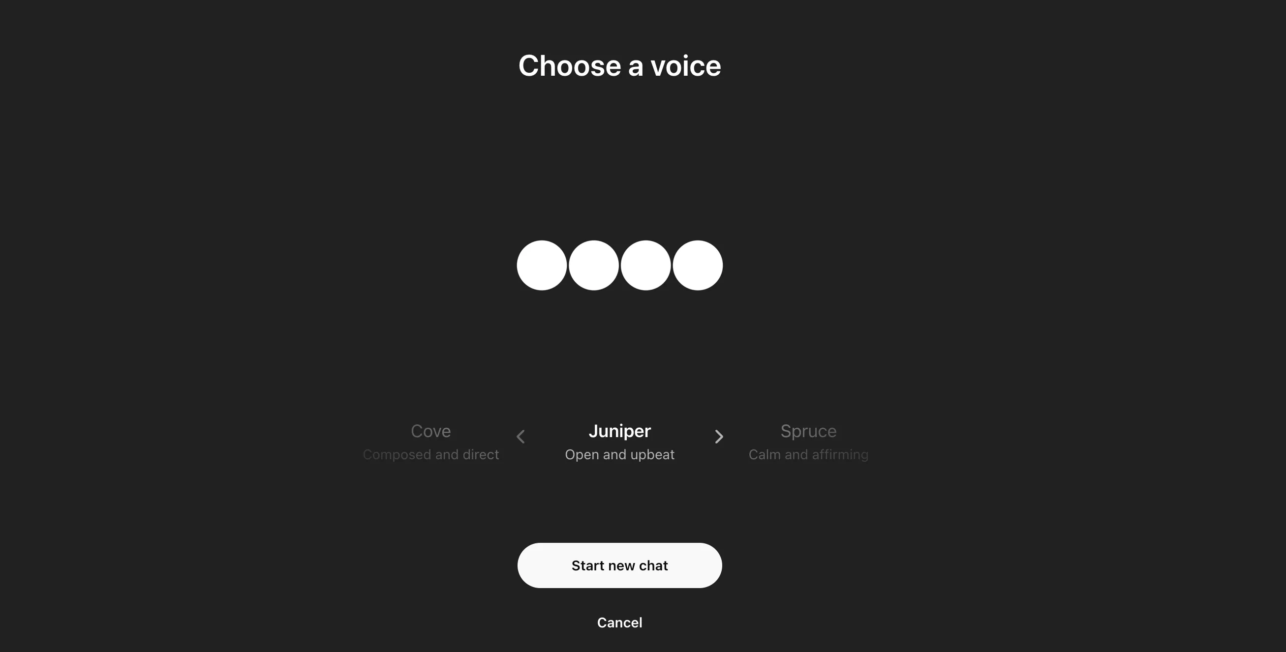 Giao diện cài đặt thay đổi giọng nói trong chế độ Voice Mode của ChatGPT