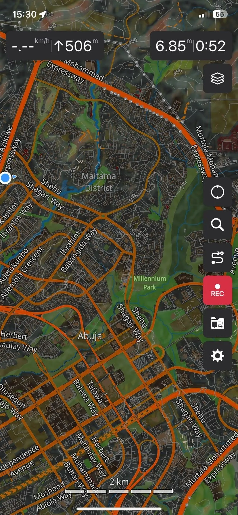 Giao diện chính của Guru Maps với các tùy chọn bản đồ và chức năng offline.
