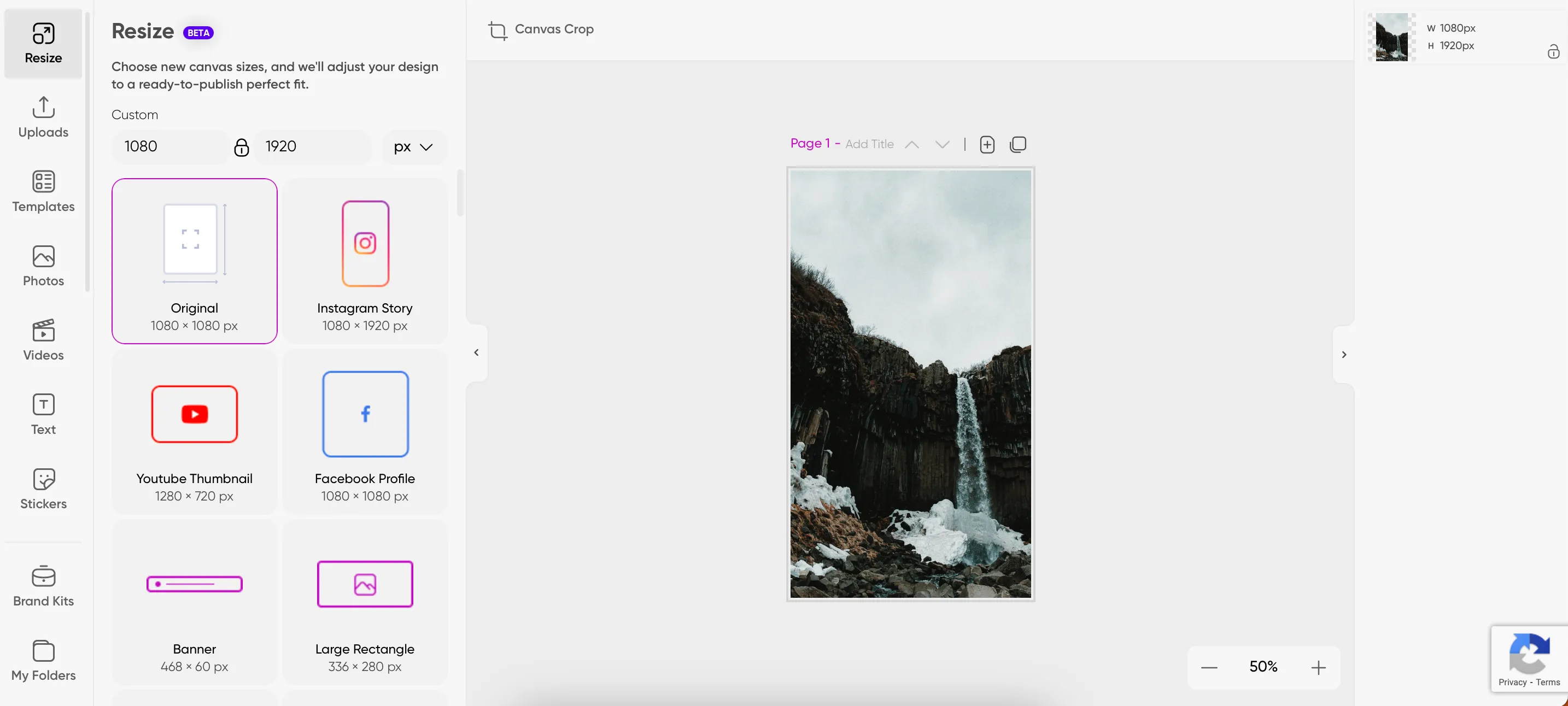 Giao diện chỉnh sửa ảnh trong ứng dụng Picsart với các công cụ AI