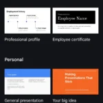 Giao diện chọn mẫu trình chiếu trong Google Slides trên thiết bị di động