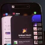 Giao diện chuyển đổi ứng dụng App Switcher trên iPhone 16 Pro, minh họa việc không có nút đóng tất cả
