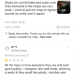 Giao diện đánh giá sản phẩm trên TikTok Shop, minh họa sự xuất hiện của các đánh giá tiêu cực sau những đánh giá tích cực ban đầu.