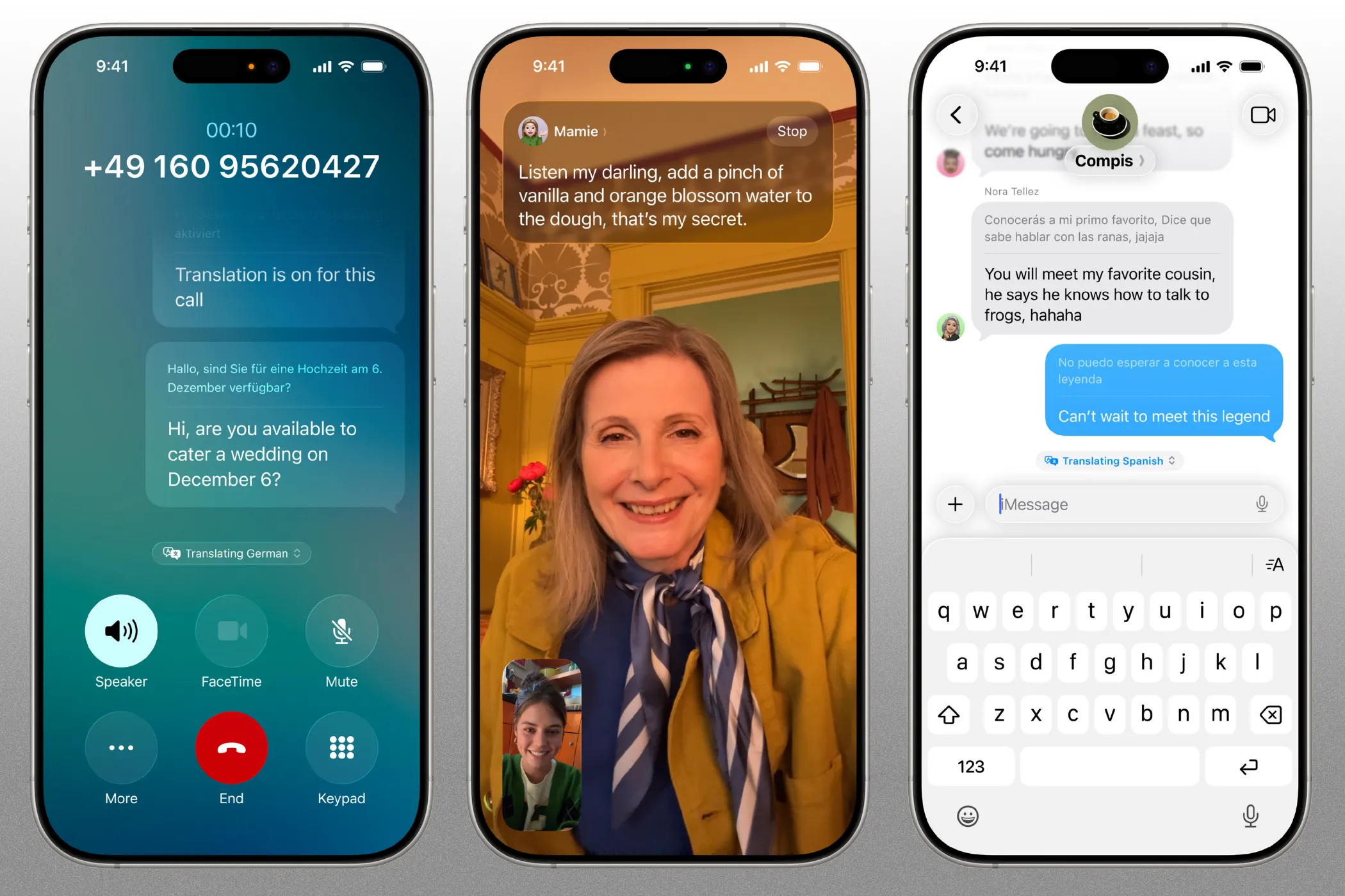Giao diện dịch thuật trực tiếp trong cuộc gọi, FaceTime và tin nhắn trên iPhone chạy iOS 26