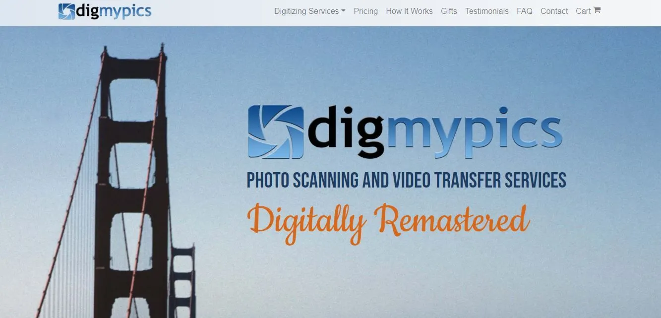 Giao diện dịch vụ số hóa ảnh DigMyPics