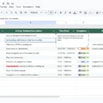 Giao diện Google Sheets quản lý Điểm Nhấn Hàng Ngày