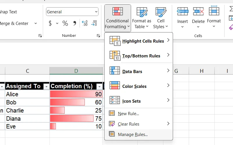 Giao diện hộp thoại Conditional Formatting Rules Manager (Quản lý Quy tắc Định dạng có điều kiện) trong Excel.