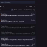 Giao diện hộp thư Proton Mail trên nền web, minh họa việc thiếu các tab phân loại email tự động như Primary, Social, Promotions.