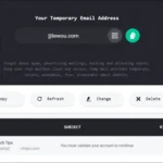 Giao diện hộp thư Temp-Mail hiển thị tin nhắn xác minh tài khoản tạm thời