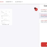 Giao diện iLovePDF hiển thị các mức độ nén PDF khác nhau
