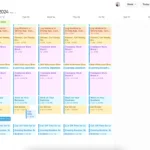 Giao diện lịch biểu trên ứng dụng quản lý thời gian, minh họa phương pháp Time-blocking