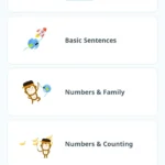 Giao diện lựa chọn ngôn ngữ đa dạng trên ứng dụng Ling, bao gồm các tiếng châu Á và Đông Âu.