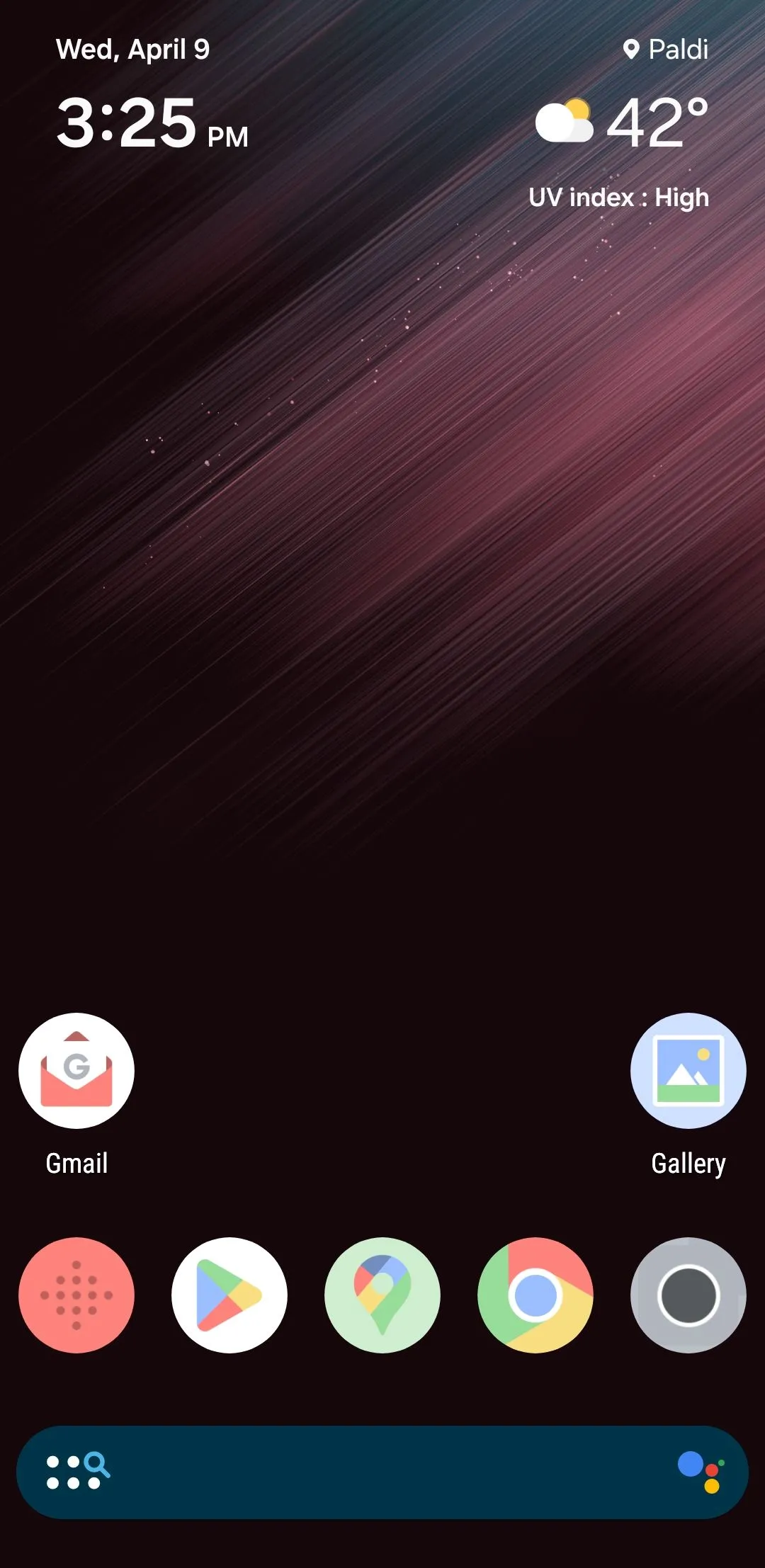 Giao diện màn hình chính Android sử dụng bộ icon Delta Icon Pack, mang đến vẻ đẹp nhẹ nhàng và hài hòa.