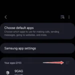 Giao diện menu Ứng dụng trên One UI của Samsung hiển thị các tùy chọn lọc
