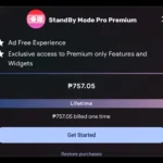 Giao diện mua gói cao cấp trọn đời của ứng dụng StandBy Mode Pro trên Android