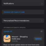 Giao diện mục cập nhật ứng dụng trên App Store của iPhone
