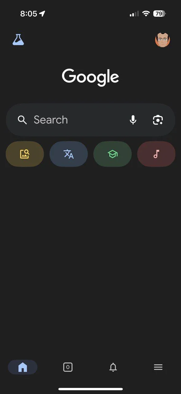 Giao diện nhận diện bài hát bằng cách ngân nga trên ứng dụng Google iPhone