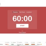 Giao diện Notion với bộ đếm Pomodoro được cài đặt 60 phút, minh họa biến thể kỹ thuật Pomodoro hiệu quả