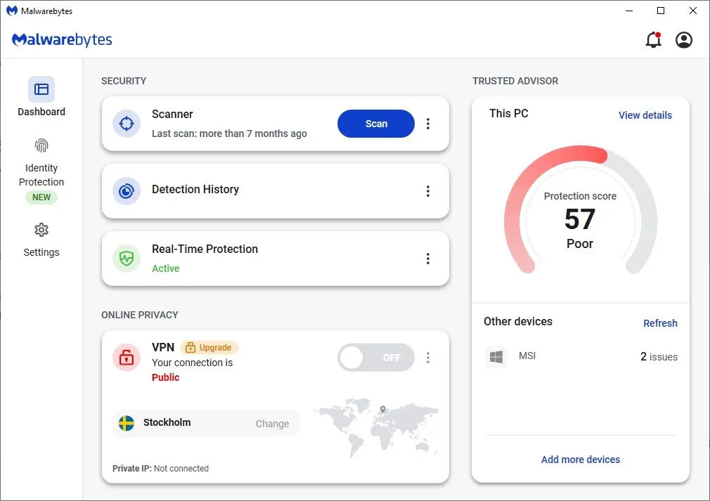 Giao diện phần mềm Malwarebytes Anti-Malware hiển thị quá trình quét toàn bộ hệ thống