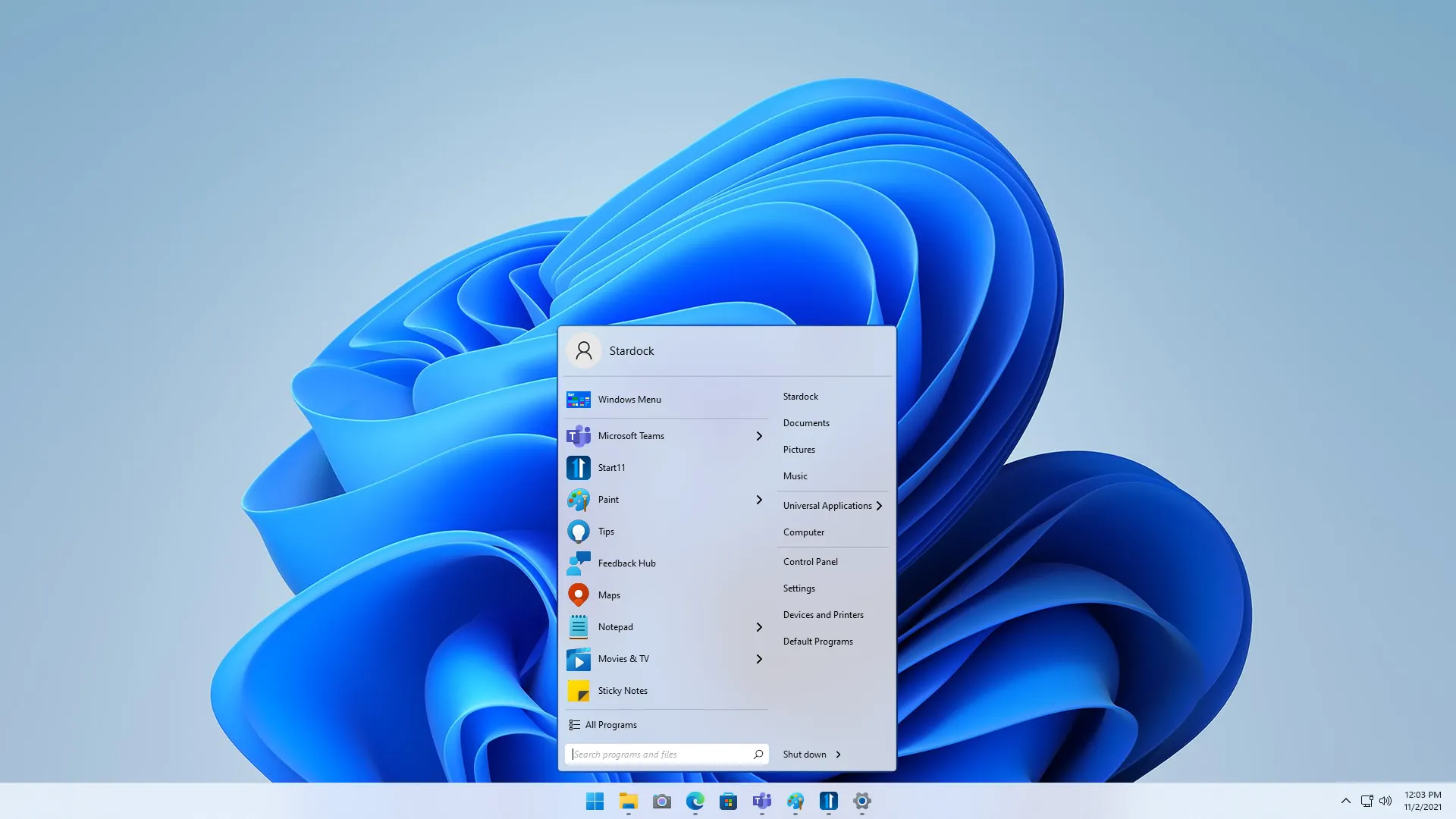 Giao diện phần mềm Start11 tùy chỉnh Start Menu trên Windows 11, hiển thị nhiều tùy chọn kiểu dáng