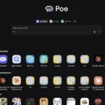 Giao diện Poe AI trên máy tính, thể hiện khả năng truy cập nhiều mô hình chatbot AI như GPT-4o, Claude Opus và Gemini.