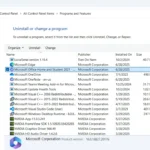 Giao diện Programs and Features cổ điển trên Windows để gỡ cài đặt ứng dụng