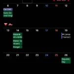 Giao diện Samsung Calendar trên Galaxy Flip 6