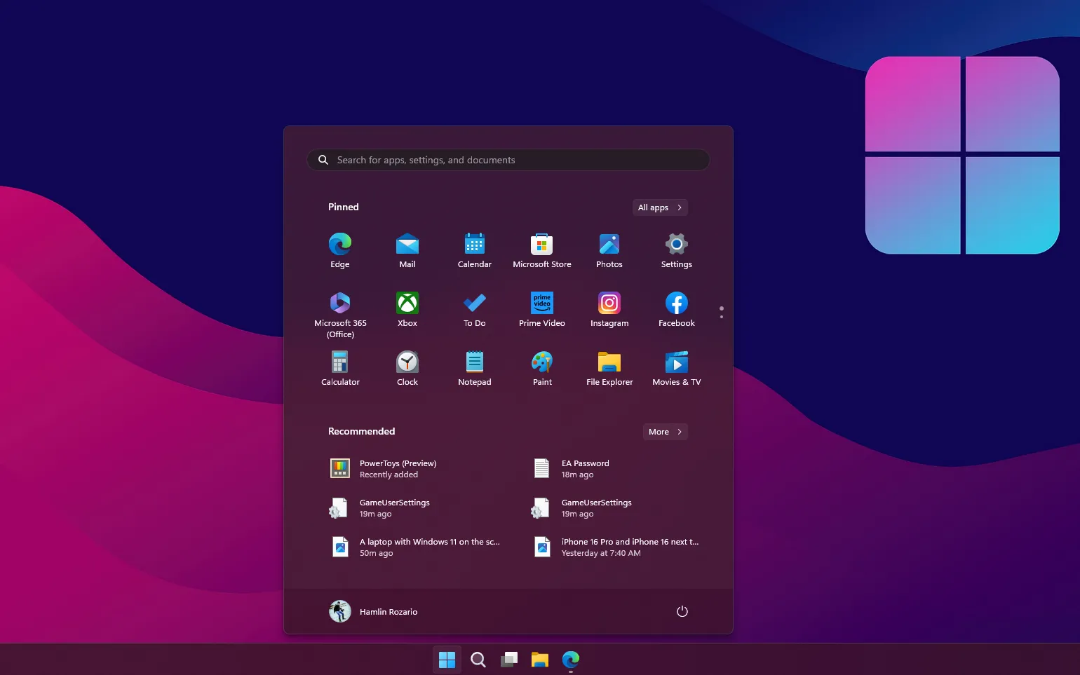 Giao diện Start Menu trung tâm trên Windows 11 đã được cải tiến