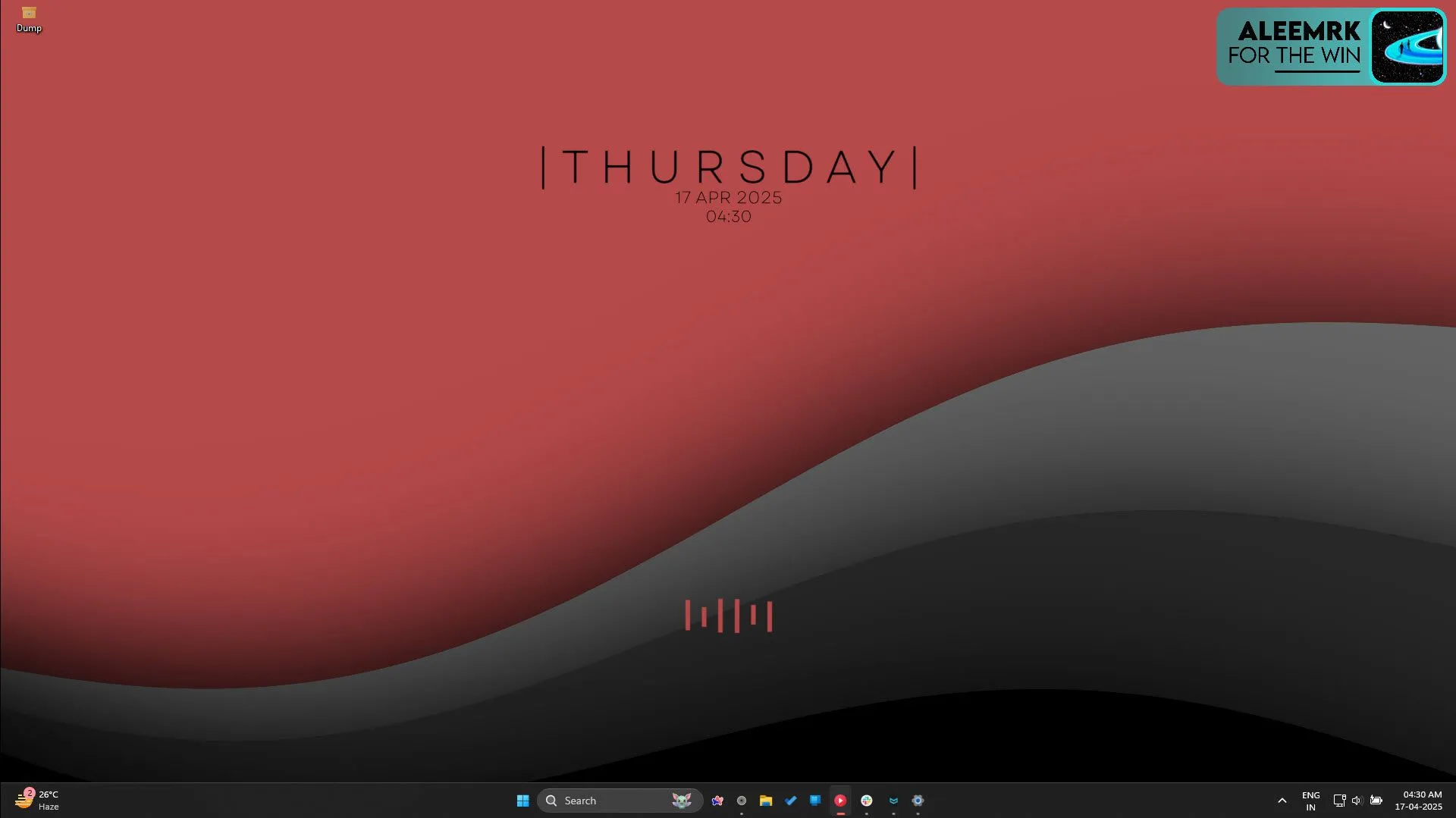 Giao diện thanh tác vụ Windows 11 với các biểu tượng đã co giãn nhỏ