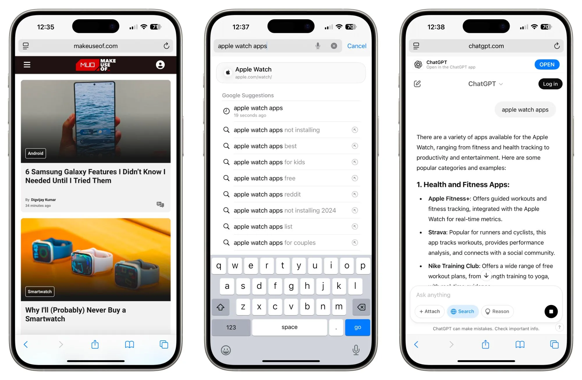 Giao diện tiện ích mở rộng ChatGPT Search trong Safari trên iPhone.