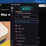 Giao diện tiện ích mở rộng ProtonVPN trên trình duyệt Chrome đang kết nối, minh họa giải pháp VPN an toàn