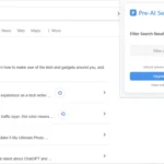 Giao diện tiện ích Pre-AI Search hiển thị tùy chọn tắt bộ lọc để xem kết quả tìm kiếm Google mới nhất.