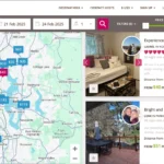 Giao diện tìm kiếm chỗ ở Homestay tại Seattle với các tùy chọn lọc và kết quả hiển thị