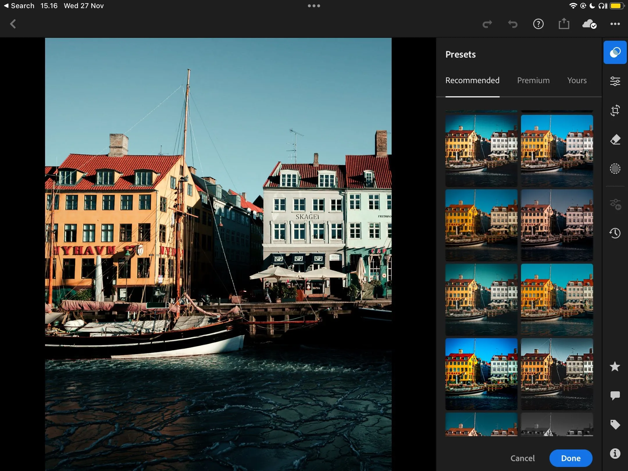 Giao diện tính năng Recommended Presets trong Adobe Lightroom, giúp gợi ý preset phù hợp