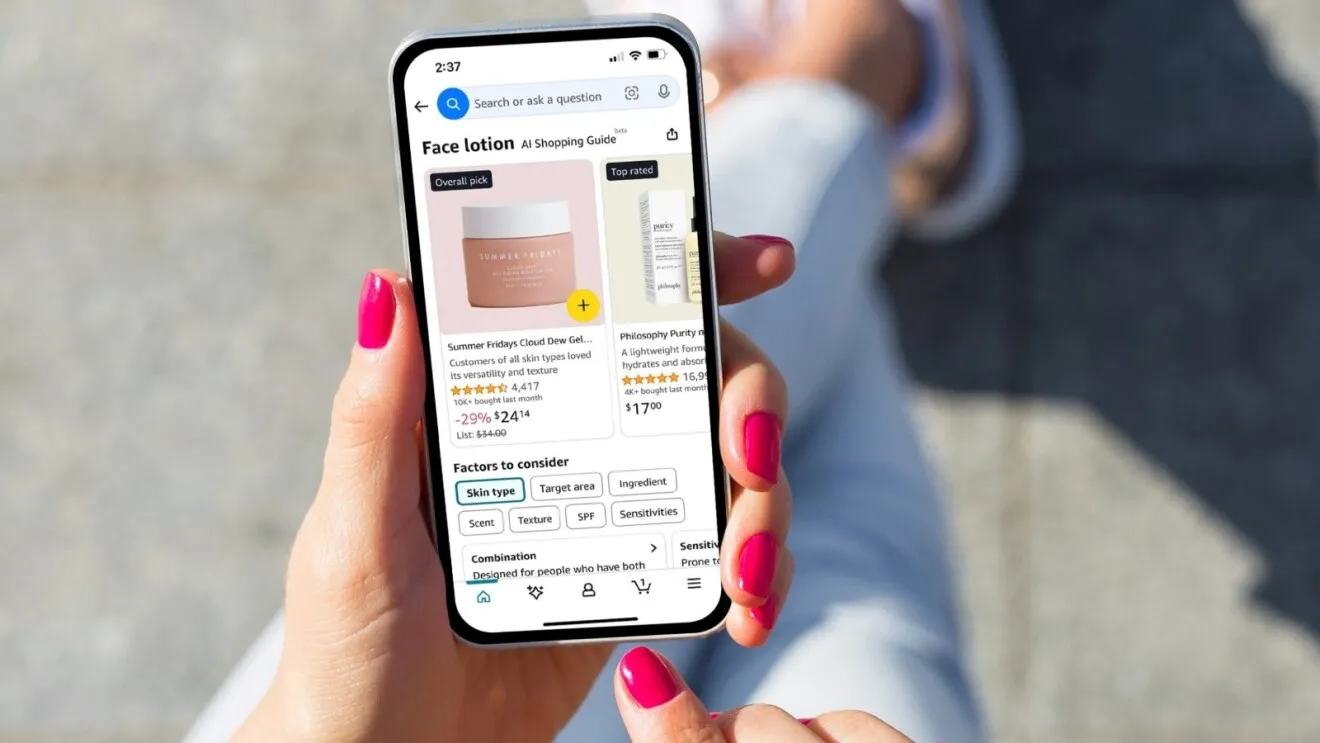 Giao diện tính năng Shopping Guides của Amazon App