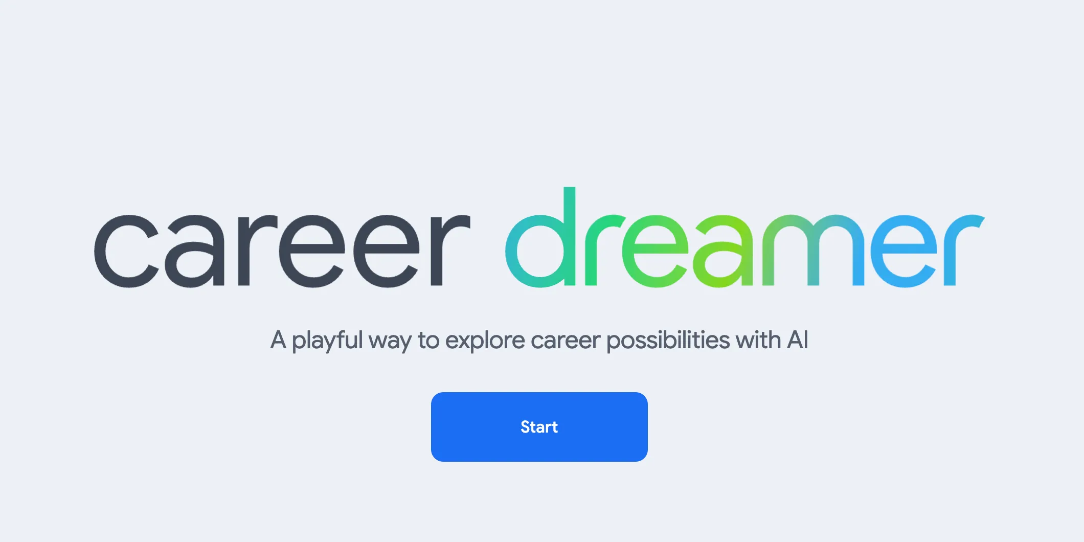 Giao diện trang chủ Google Career Dreamer