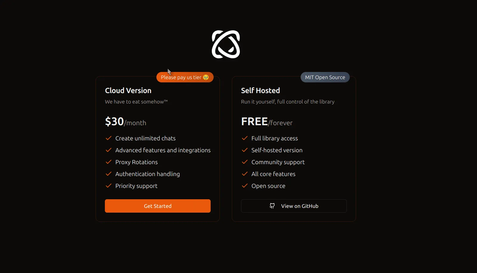 Giao diện trang web Browser Use với các gói dịch vụ giá khác nhau cho công cụ AI điều khiển trình duyệt