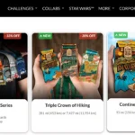 Giao diện trang web The Conqueror hiển thị các thử thách ảo đa dạng.