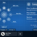 Giao diện trình chỉnh sửa menu của Kando trên Windows 11 cho phép tùy chỉnh các mục